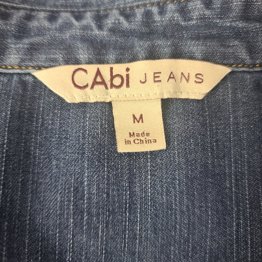 CAbi Denim Chambray Long-sleeved Button-Up # 970 Blue Med. - Picture 7 of 14